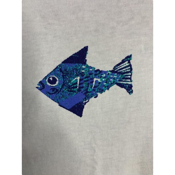 Vintage Mens Single Stitch San Diego Blue Fish Crewneck Short Sleeve Sz L - Picture 2 of 5